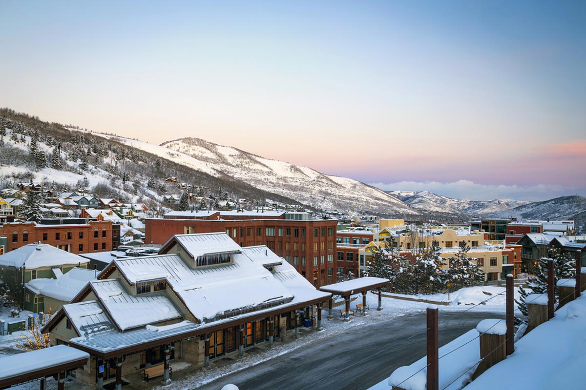 Winter Morning in Park City, Utah, USA.