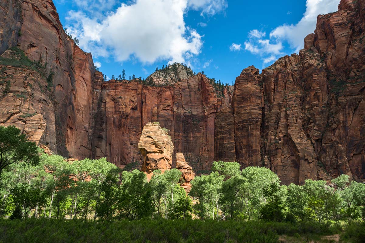 Temple of Sinawava at Zion National Park, Utah