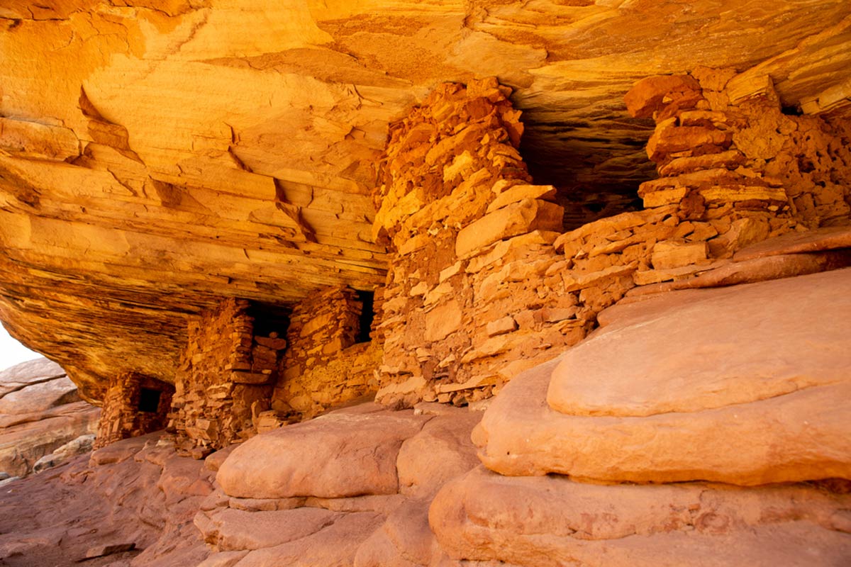 House on Fire in Mule Canyon, Manti-La Sal National Forest, Utah, USA 